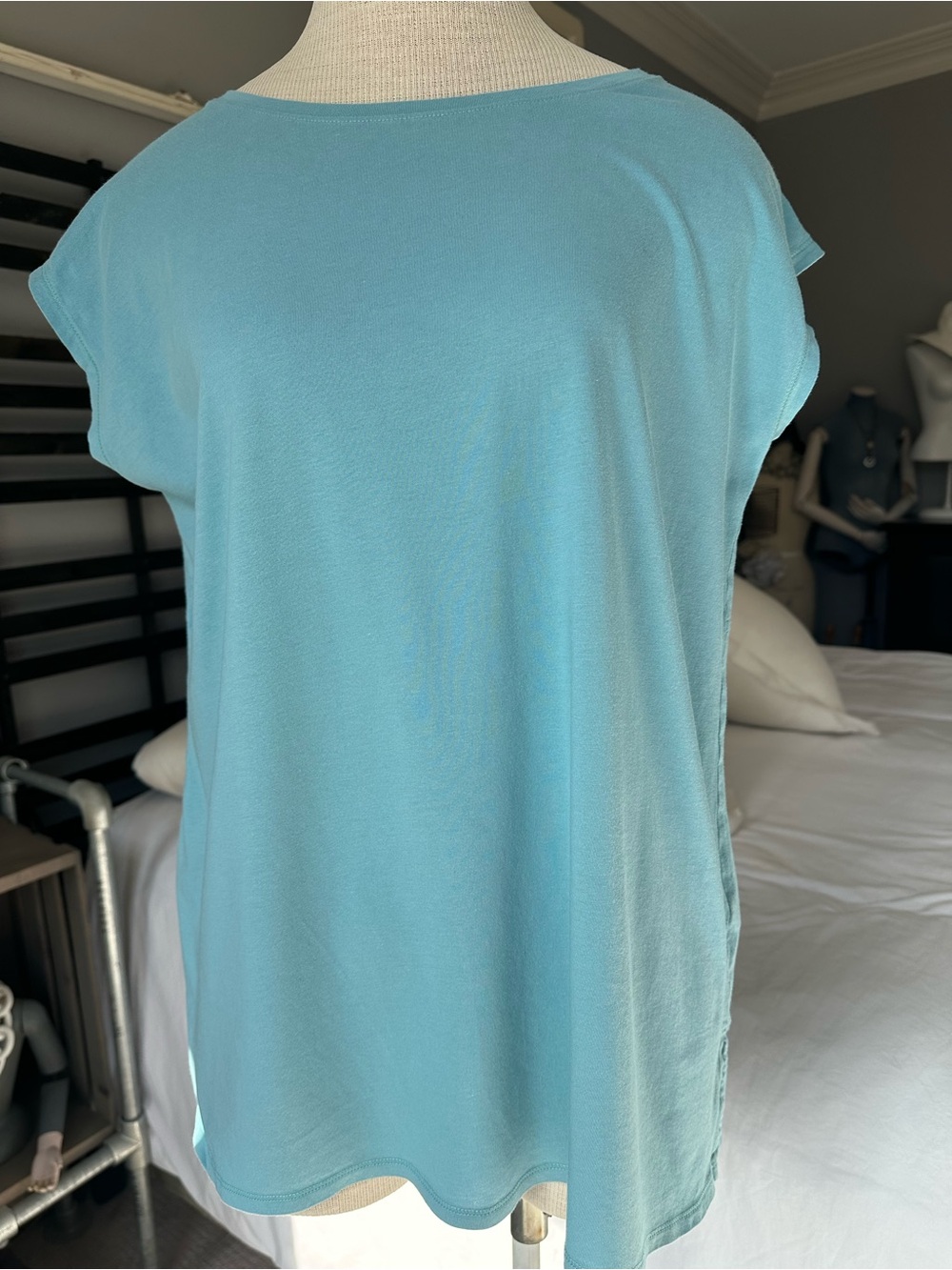 J. Jill Relaxed A-Line Tee in Teal, size large measurements